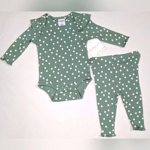 Starting Out Babys Sage Green Polkadot Set Newborn